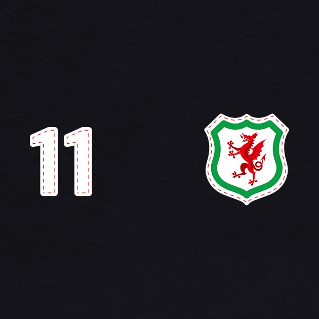Wales Cymru Football Supporters Heritage Home Crest Number 11 by Culture-Factory